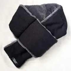 【新品タグ付き】BAY FLOW コーデュロイ＊ボアマフラー　グレーブラック