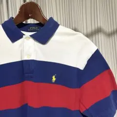 【美品】ポロラルフローレン ストライプポロシャツ (L) USED