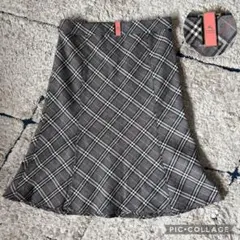 【極美品✨】バーバリーブルーレーベル　膝丈スカート　ベルト　ノバチェック　ロゴ