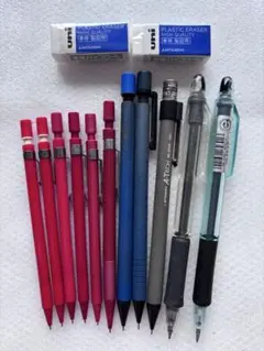 ジャンク品シャープペンシル ➕新品消しゴム まとめ売り 事務用 文房具のサムネイル