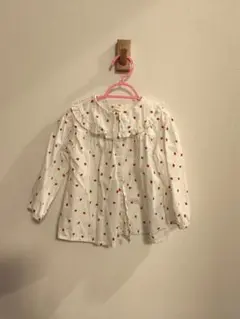 H&M イチゴ　フリル付きシャツ 104
