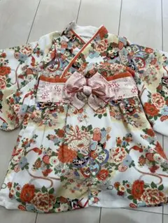 花柄の和風ロンパース 95cm以下