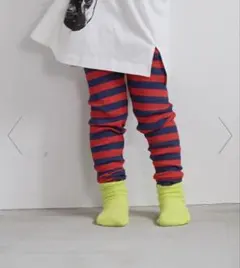 LOWRYSFARM ボーダーリブレギンス 0 キッズ