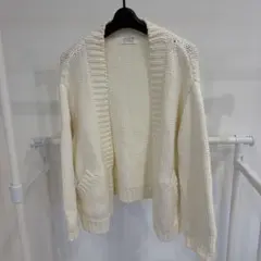 LOWRYSFARM アイボリー ニットカーディガン【USED】