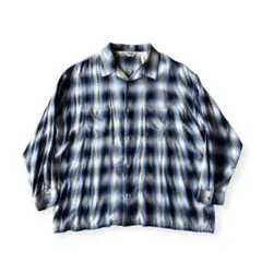 3751M【専用】ワコマリア☆オンブレチェック柄 長袖シャツ ブルー
