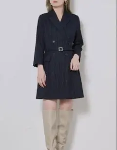 snidel ジャケットミニワンピース ストライプ