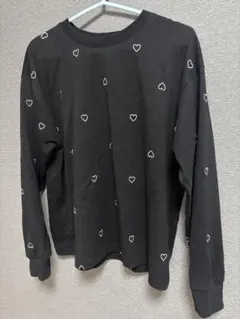 ehkä söpö 長袖 ハート刺繍 ブラック フリーサイズのサムネイル