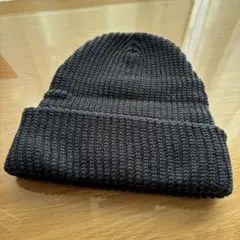 紺 ニット帽 （折り返し付き、FREE SIZE、未使用）