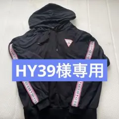 GUESS ブラック フードパーカー L