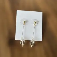 ハンドメイド ピアス ビーズ クリア