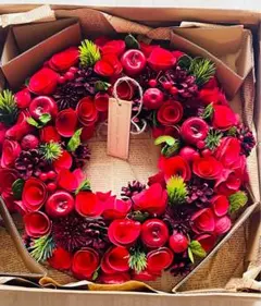 美品　レッドアップルリース