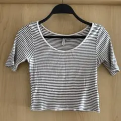 H&M 半袖ストライプカットソー S