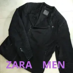 ZARA✿MEN✿ブラックデニムライダースジャケット