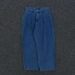メ*ニ様 Two-Tuck Wide Baggy Denim