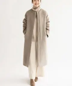IENA名品 ラムウール ノーカラーコート ロング丈ベージュ 38サイズ 2025年最新】iena ノーカラーコート ラムウールの人気アイテム