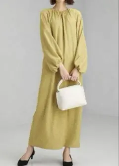 ジャガードバックオープン ロングワンピース