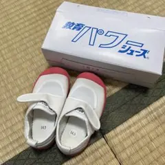 教育パワーシューズ 上履き 14.5cm ホワイト/ピンク