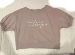 INGNI くすみピンク 刺繍 半袖Tシャツ ショート丈 Mサイズ