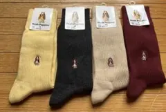Hush Puppies リブ編みソックス 4色セット 25-27cm