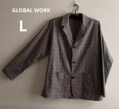 GLOBAL WORK ⭐️メンズ　チェック柄 テーラードジャケット　L