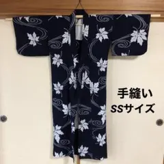 【浴衣】昭和レトロ 手縫い もみじ SSサイズ