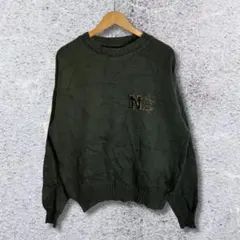 90s グリーン ニットセーター ユニセックス ゆるだぼ vintage Y2K