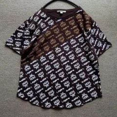 archive y2k MCM レジェール ロゴプリント 総柄 茶系 Tシャツのサムネイル