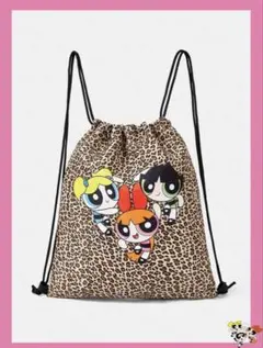 The Powerpuff Girls レオパード柄 巾着リュック ナップサックのサムネイル