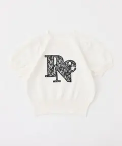 レースロゴ半袖ニット　【NICE CLAUP】