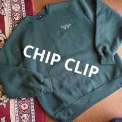 CHIP Clip ダークグリーン クルーネック トレーナーゆるダボスウェット