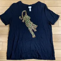 H&M ヒョウ柄　豹　スパンコール　黒