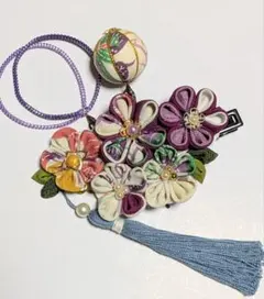 つまみ細工　髪飾り　卒業式　七五三　成人式　振袖　袴　ハンドメイド　ヘアピン