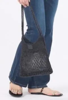 Swarajスワラージメタリックマクラメバッグ OVAL TOTE「WEB限定」