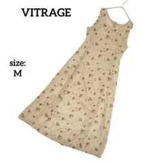 VITRAGE ノースリーブ ロングワンピース 花柄 綺麗め 上品 春夏 M