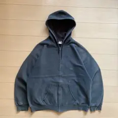 90s Hanes ジップパーカー ブラック 無地 サンフェード スミクロのサムネイル