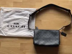 COACH ダブルファスナーショルダーバッグ　ブラウンブラックレザー