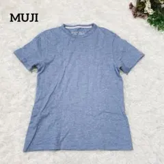 a.1461【MUJI/良品計画】半袖Tシャツ 無地 カジュアル ブルー L