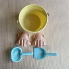 海水浴　お砂場あそびセット バケツ 収納 くすみカラー　コンパクト