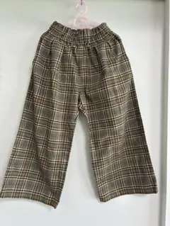 ワイドパンツ　チェック　120cm
