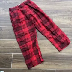 Calvin Klein 赤黒チェック スリープパンツ L