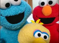 セサミストリート エルモ　ビッグバード　クッキーモンスター　大きめ　ぬいぐるみ