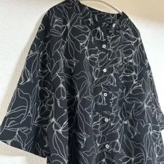 select MOCA レディース 半袖シャツ 花柄 ブラックのサムネイル
