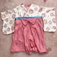 Augelute 花柄 袴ロンパース80