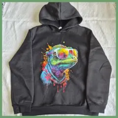 SHEIN キッズ パーカー 11-12Y 個性派プリント 150 裏起毛