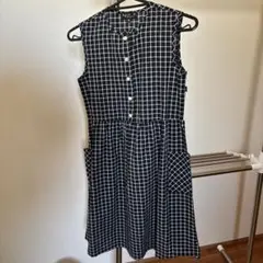 アニエスagnès b. チェック柄 ノースリーブワンピース 12夏涼しい