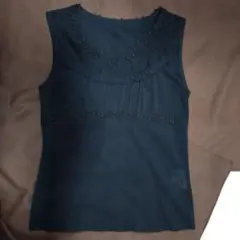 【machiko jinto london】レース装飾ノースリーブトップスS〜M
