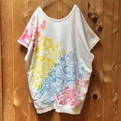 ELRODEO カラフルポップアート柄 半袖Tシャツ ビッグシルエットトレーナーのサムネイル