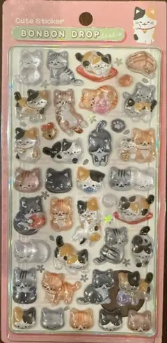 【正規品】和柄　猫　ボンボンドロップシール