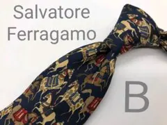 Salvatore Ferragamo⑪フェラガモ ブランドネクタイ 馬 動物