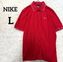 NIKE ナイキ ゴルフウェア ポロシャツ メンズ Ｌ ドライフィット 赤 半袖